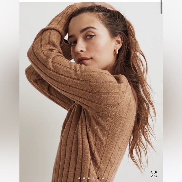 Madewell Ribbed Mini Sweater Dress Mockneck Dress Sz S WORN 1 time - Picture 5 of 13